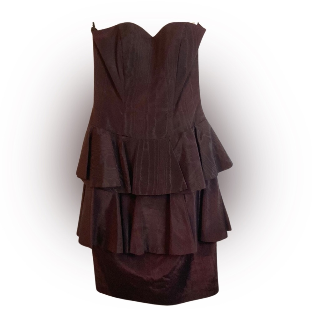 80's Vintage Strapless Double Peplum Dress